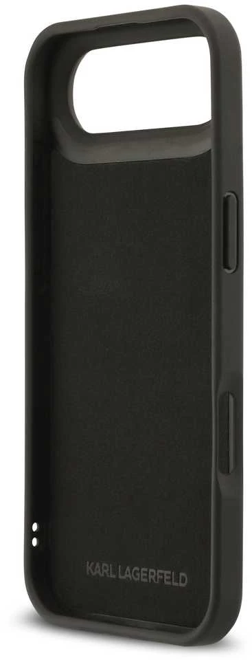 Karl Lagerfeld 3D Rubber Karl and Choupette dėklas skirtas iPhone Air juodos spalvos