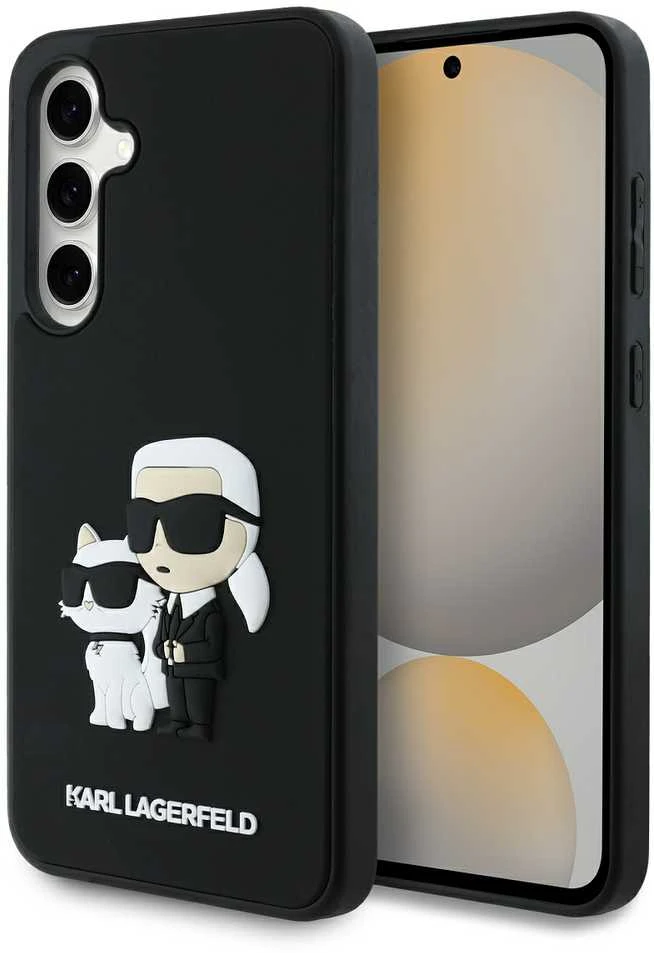 Karl Lagerfeld KLHCS24FE3DRKCNK S24 FE S721 dėklas telefonui juodos spalvos hardcase 3D Rubber Karl&Choupette