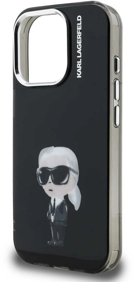 Karl Lagerfeld IML Aquarelle Karl dėklas Apple iPhone 15 Pro Max juodos spalvos