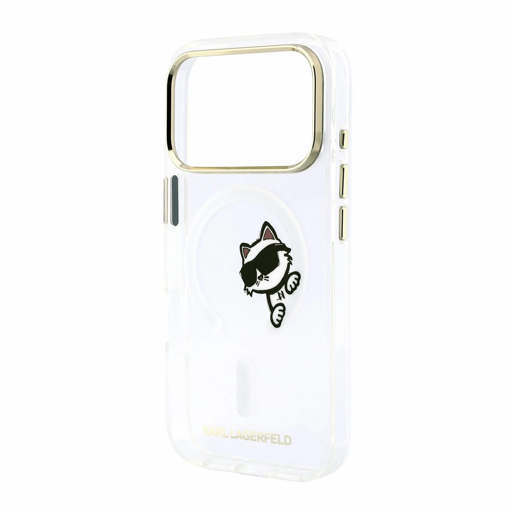 Dėklas Karl Lagerfeld IML Choupette Peekaboo Magsafe Case for iPhone 18 Pro Transparent