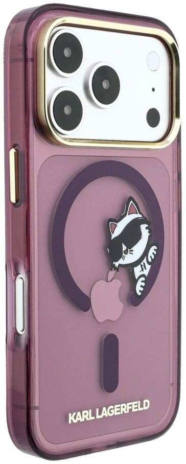 Dėklas Karl Lagerfeld Peekaboo Logo MagSafe case for iPhone 18 Pro Max / 17 Pro Max - burgundy