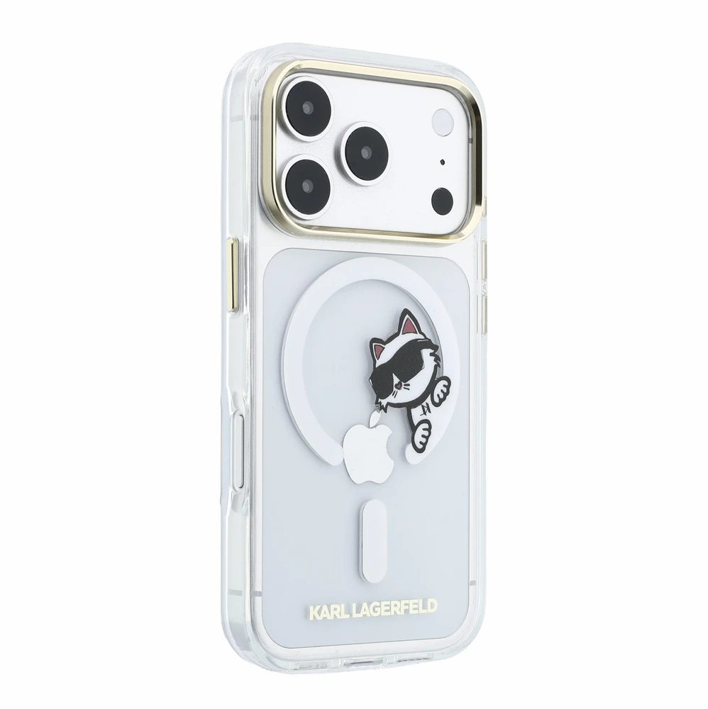Dėklas Karl Lagerfeld IML Choupette Peekaboo Magsafe Case for iPhone 18 Pro Max Transparent