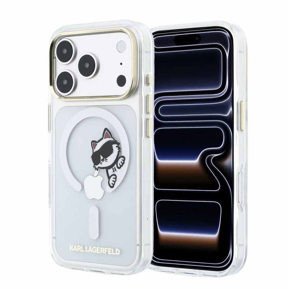 Dėklas Karl Lagerfeld IML Choupette Peekaboo Magsafe Case for iPhone 18 Pro Transparent