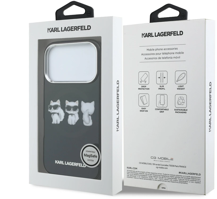 Karl Lagerfeld IML Choupette Trio Watercolor MagSafe dėklas skirtas Apple iPhone 17 Pro