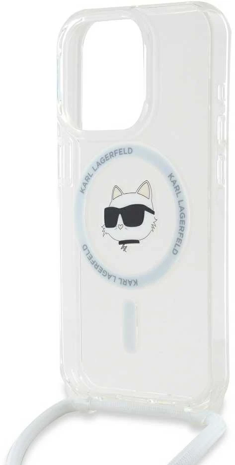 Karl Lagerfeld KLHMP15LHCCHNT Apple iPhone 15Pro 6.1″ kietas dėklas skaidrus IML Choupette Head & Cord Magsa