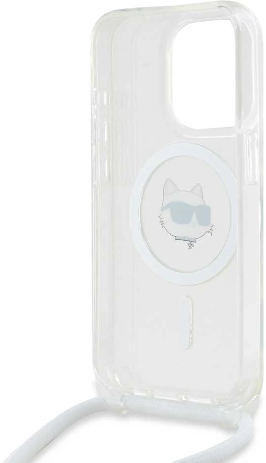 Karl Lagerfeld KLHMP15LHCCHNT Apple iPhone 15Pro 6.1″ kietas dėklas skaidrus IML Choupette Head & Cord Magsa