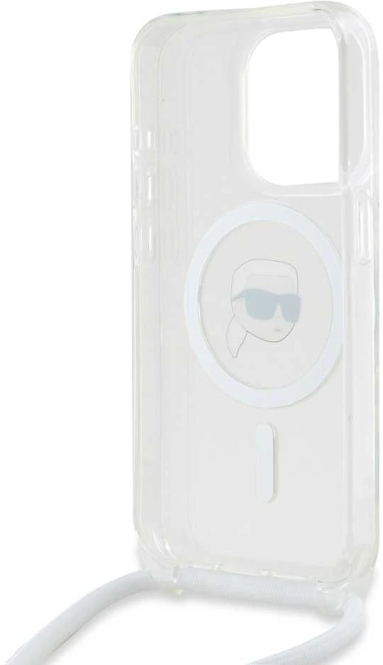 Karl Lagerfeld KLHMP15XHCKHNT Apple iPhone15 Pro Max 6.7″ kietas dėklas skaidrus Crossbody IML Karl Head Mag