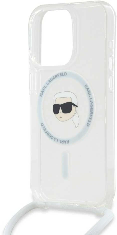 Karl Lagerfeld KLHMP15LHCKHNT Apple iPhone15 Pro 6.1″ kietas dėklas skaidrus Crossbody IML Karl Head Magsafe