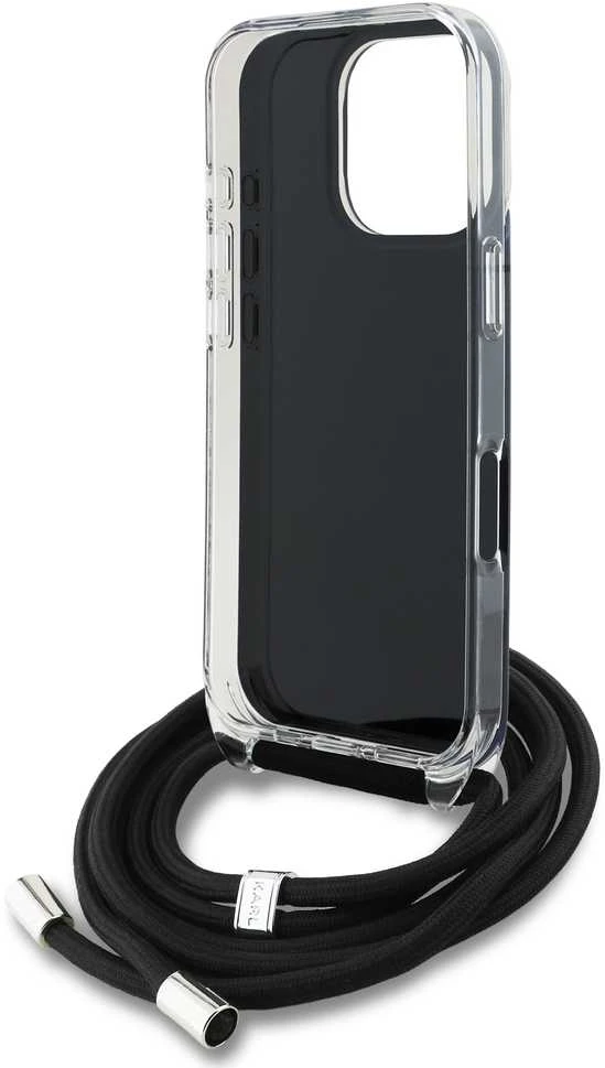 Karl Lagerfeld IML Crossbody K&CH Heads dėklas skirtas Apple iPhone 16 Pro Juodas