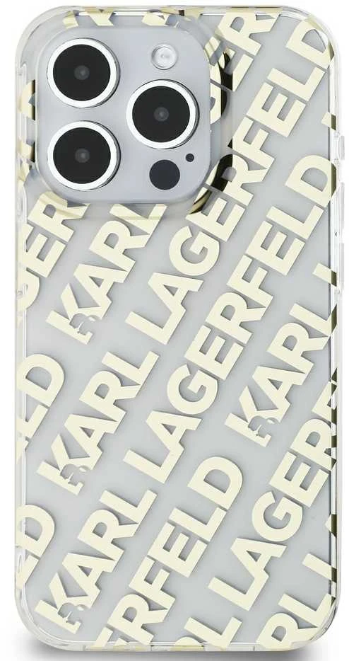 Karl Lagerfeld KLHCP15XHKFOEMD Apple iPhone 15 Pro Max 6.7″ auksinis kietas dėklas IML Fullover Logo