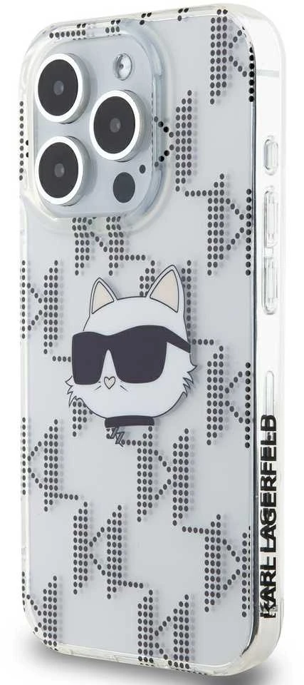 Karl Lagerfeld KLHCP15LHKLPCHT Apple iPhone 15 Pro 6.1″ skaidrus kietas dėklas IML Choupette Head & Monogram