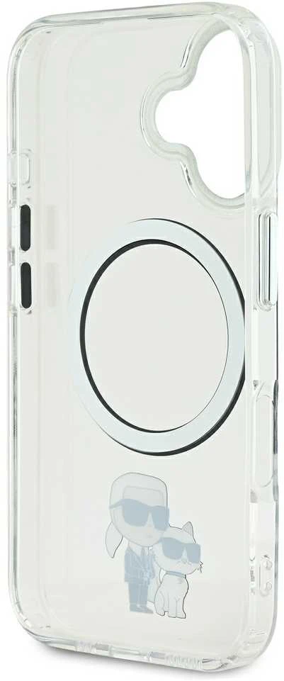 Karl Lagerfeld IML Karl and Choupette MagSafe Apple iPhone 16 dėklas telefonui skaidrus