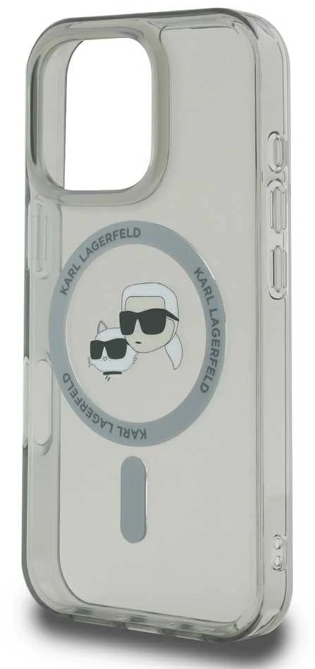 Karl Lagerfeld KLHMP16LHLSKCK Apple iPhone 16 Pro 6.3″ juodos spalvos kietas dėklas IML Metal Karl&Choupette Head