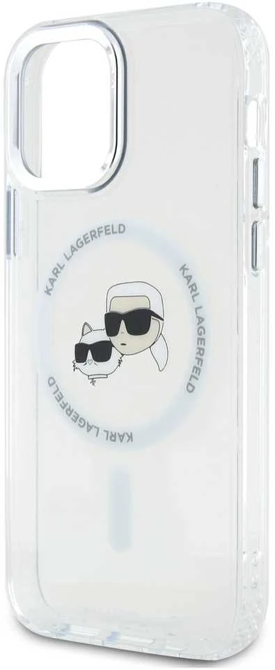 Karl Lagerfeld IML K&CH Heads Metal Frame MagSafe Case for iPhone 12/12 Pro dėklas telefonui skaidrus