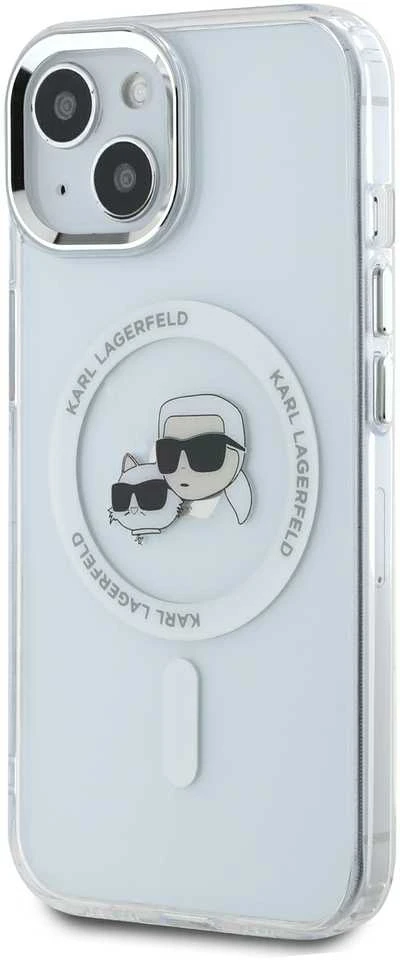 Karl Lagerfeld KLHMP14SHLSKCH Apple iPhone 14 6.1" dėklas telefonui baltos spalvos IML Metal Karl&Choupette Head MagSafe