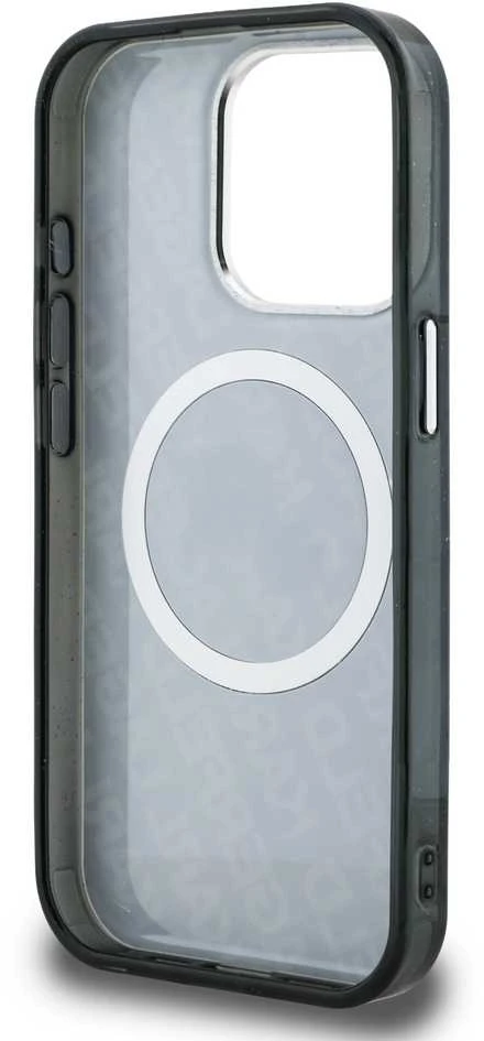 Karl Lagerfeld IML K&CH Heads Repeated Logo MagSafe dėklas Apple iPhone 15 Pro Max juodos spalvos