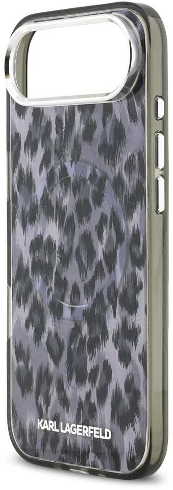 Karl Lagerfeld IML Leopard MagSafe dėklas skirtas Apple iPhone Air pilkos spalvos