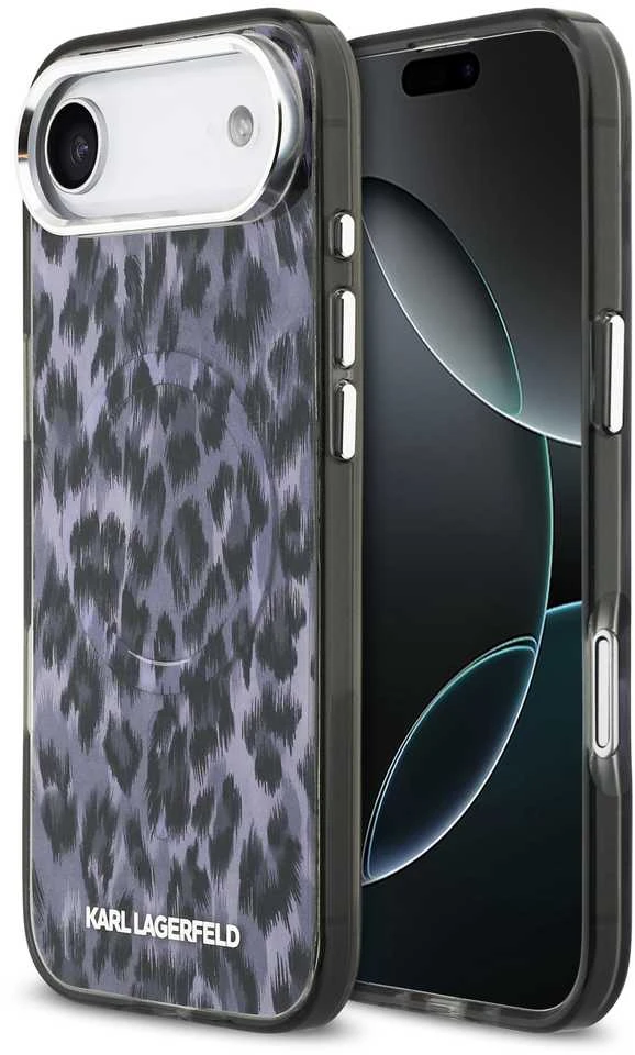 Karl Lagerfeld IML Leopard MagSafe dėklas skirtas Apple iPhone Air pilkos spalvos