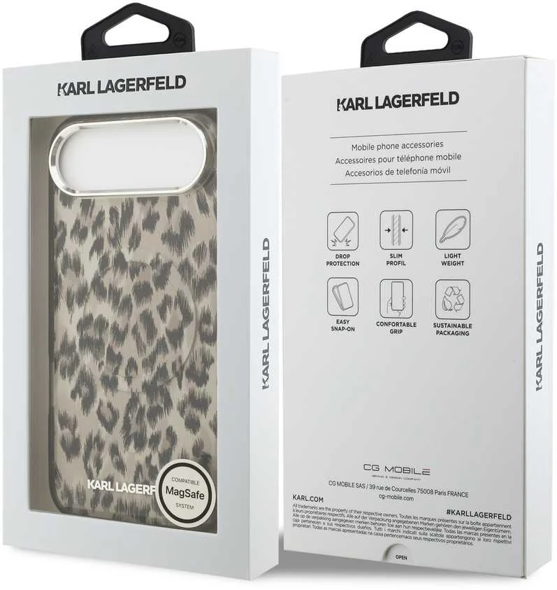 Karl Lagerfeld IML Leopard MagSafe dėklas skirtas Apple iPhone Air Brown