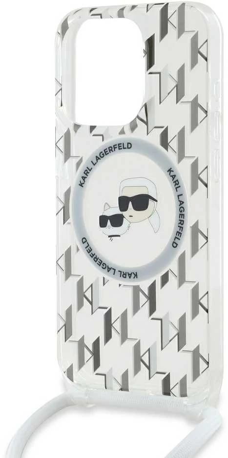 Karl Lagerfeld KLHMP15XHCKCKLCT Apple iPhone15 Pro Max 6.7″ skaidrus kietas dėklas IML Crossbody Monogram Ka