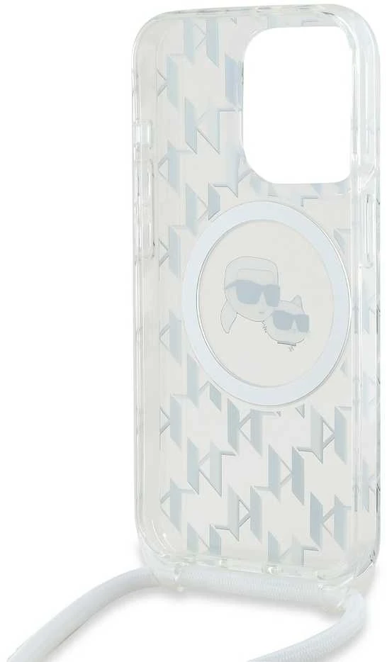 Karl Lagerfeld KLHMP15LHCKCKLCT Apple iPhone15 Pro 6.1″ skaidrus kietas dėklas IML Crossbody Monogram Karl &