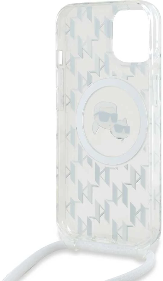 Karl Lagerfeld KLHMP15SHCKCKLCT Apple iPhone 15 /14 / 13 6.1″ skaidrus kietas dėklas IML Crossbody Monogram