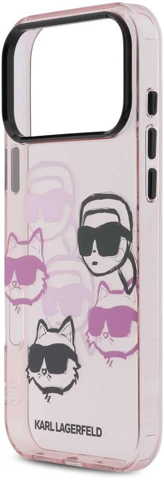 Karl Lagerfeld IML Multi K&CH Heads dėklas skirtas Apple iPhone 17 Pro Max Rožinė