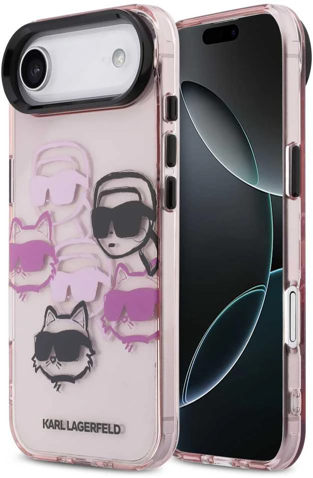 Karl Lagerfeld IML Multi K&CH Heads dėklas skirtas Apple iPhone Air Rožinė