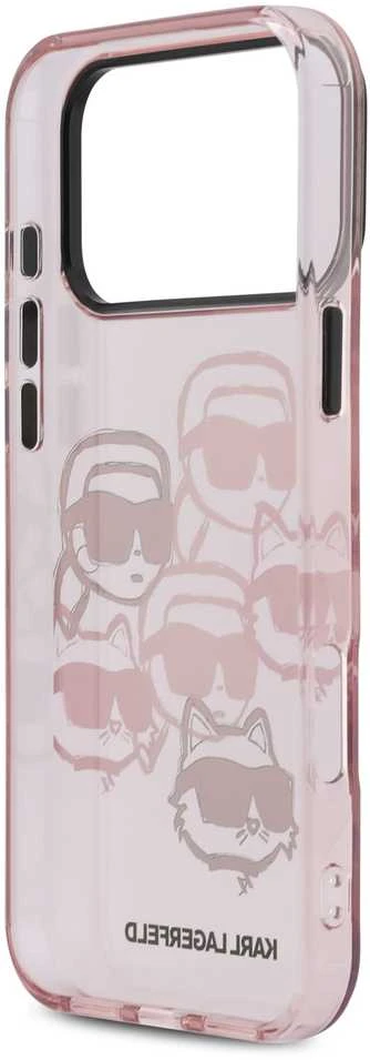 Karl Lagerfeld IML Multi K&CH Heads dėklas skirtas Apple iPhone 17 Pro Max Rožinė