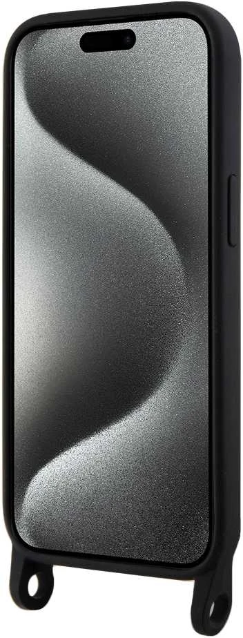 Karl Lagerfeld KLHCP15SSCBSKNK Apple iPhone 15/ 14 / 13 6.1″ kietas dėklas juodos spalvos Crossbody Silicone Ikon