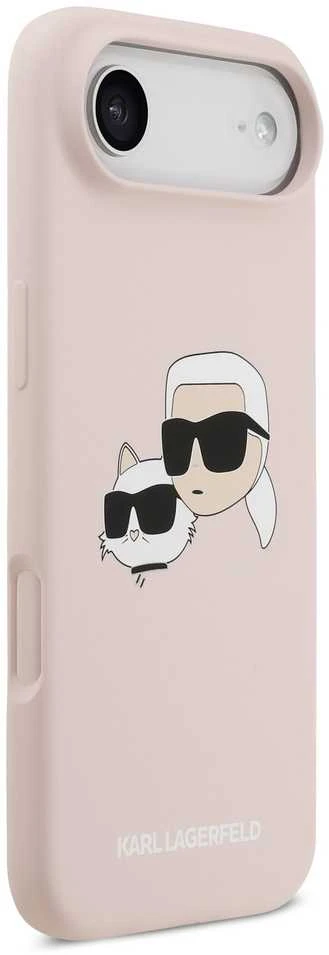 Karl Lagerfeld Liquid Silicone Double Heads MagSafe dėklas skirtas Apple iPhone 17 Air rožinės spalvos