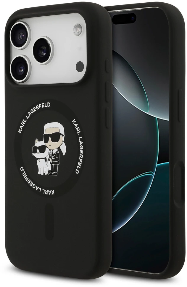 Karl Lagerfeld silikoninis Karl&Choupette žiedinis MagSafe dėklas, skirtas iPhone 18 Pro Max / iPhone 17 Pro Max B