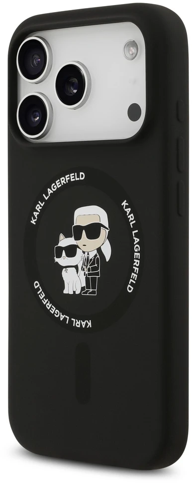 Karl Lagerfeld silikoninis Karl&Choupette žiedinis MagSafe dėklas, skirtas iPhone 18 Pro Max / iPhone 17 Pro Max B