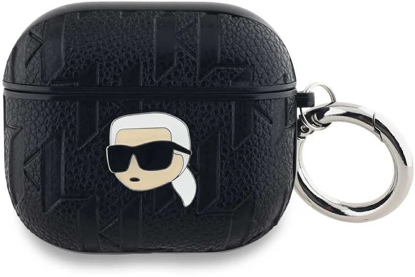 Karl Lagerfeld KLAP2PGKIPK AirPods Pr o2 (2022/2023) dėklas juodos spalvos Monogram Karl Head