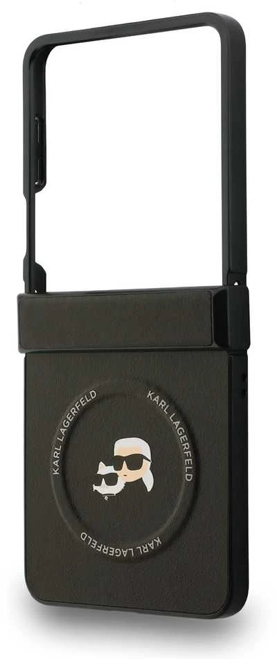 Karl Lagerfeld Karl&Choupette Pins MagSafe dėklas skirtas Samsung Galaxy Z Flip7 juodos spalvos