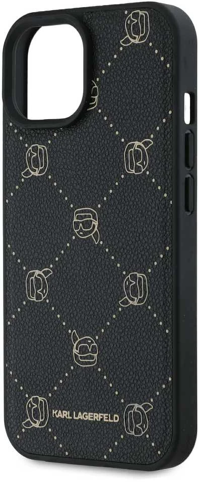 Dėklas Karl Lagerfeld KLHMP15SPGKHPHK Apple iPhone 15 6.1″ juodos spalvos Magsafe Karl Head