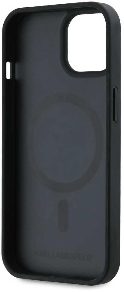 Dėklas Karl Lagerfeld KLHMP15SPGKHPHK Apple iPhone 15 6.1″ juodos spalvos Magsafe Karl Head