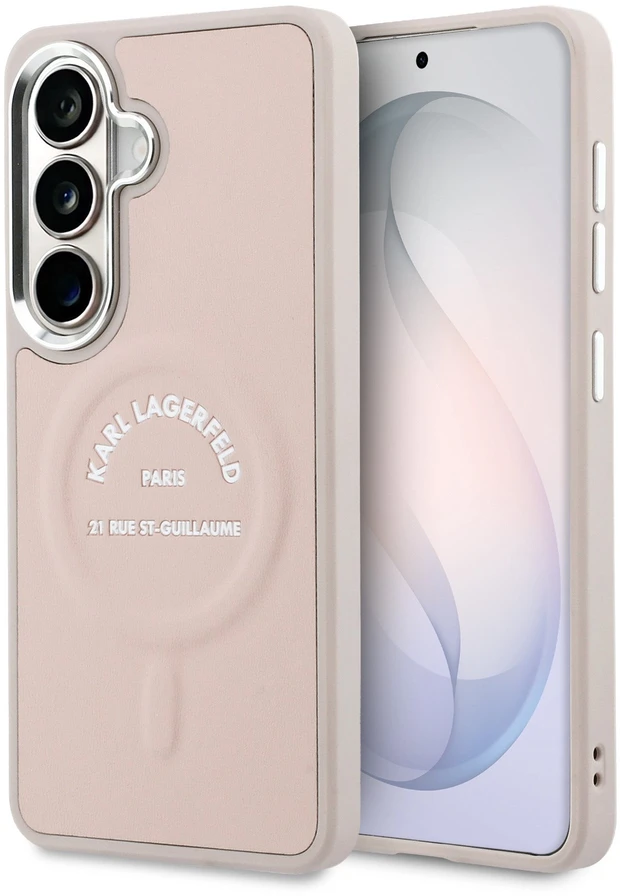 Karl Lagerfeld PU RSG Logo Magnetic dėklas skirtas Samsung Galaxy S26+ Rožinė