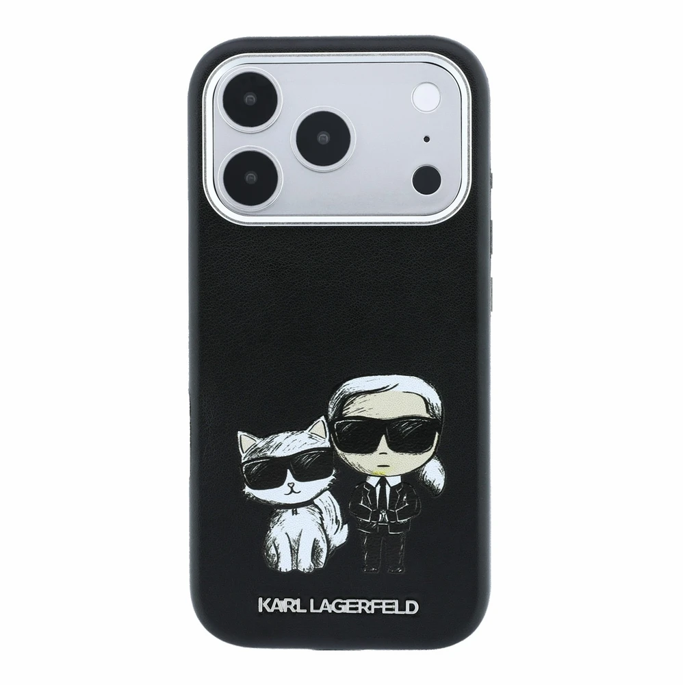Dėklas Karl Lagerfeld PU Semi Wrap Smooth Sketch Bodies Magsafe Case for iPhone 18 Pro Max Juodas