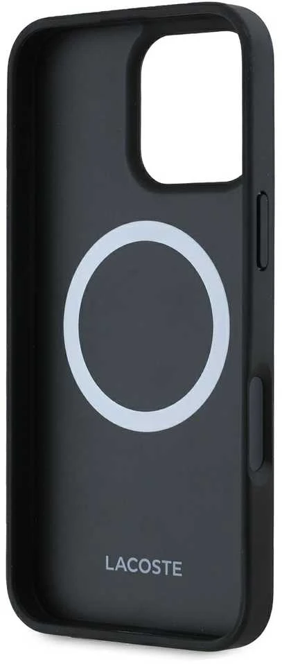 Lacoste Blend Monogram MagSafe dėklas skirtas Apple iPhone 16 Pro juodos spalvos