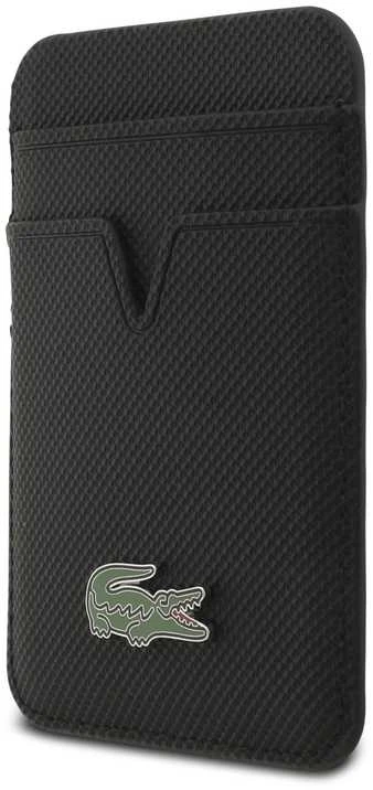 Dėklas Lacoste Iconic Petit Pique MagSafe Case + Wallet for Apple iPhone 17 Pro Max juodos spalvos