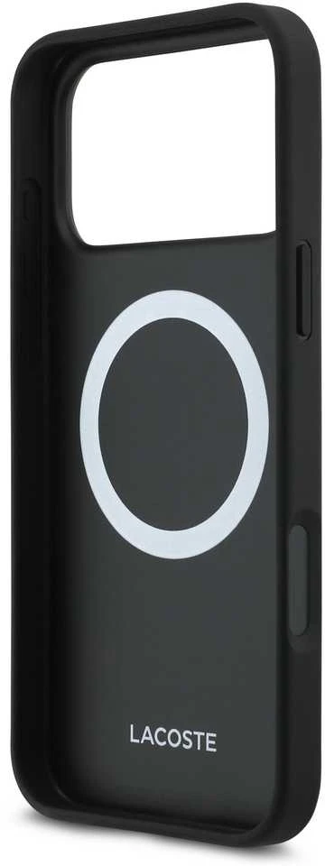 Dėklas Lacoste Iconic Petit Pique MagSafe Case + Wallet for Apple iPhone 17 Pro Max juodos spalvos