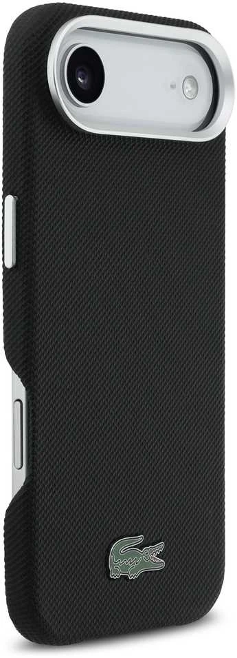 Lacoste Iconic Petit Pique Metal Logo MagSafe dėklas skirtas Apple iPhone Air Juodas