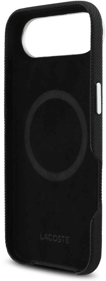 Lacoste Iconic Petit Pique Metal Logo MagSafe dėklas skirtas Apple iPhone Air Juodas