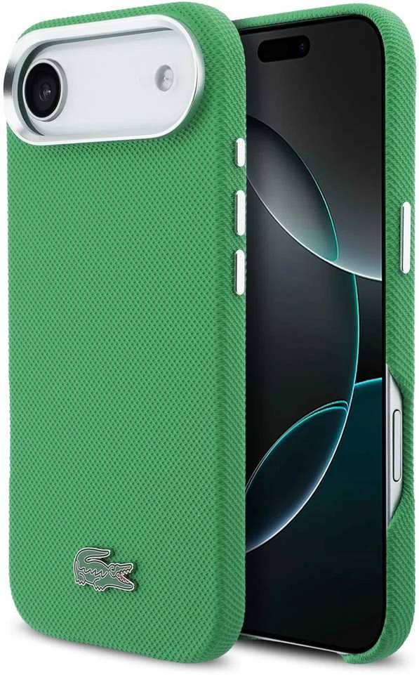 Lacoste Iconic Petit Pique Metal Logo MagSafe dėklas skirtas iPhone Air Žalias