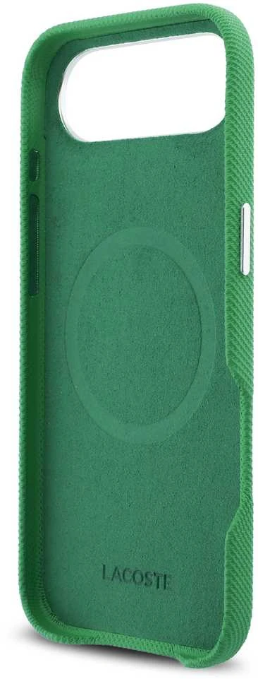 Lacoste Iconic Petit Pique Metal Logo MagSafe dėklas skirtas iPhone Air Žalias