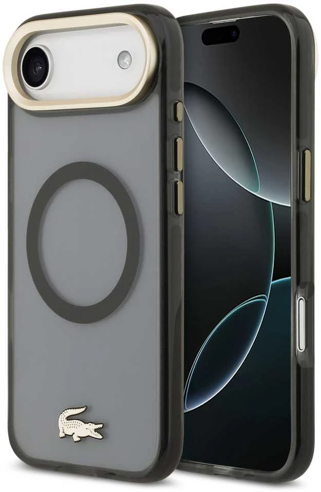 Lacoste PC/TPU Frosted Finish Gold Logo MagSafe dėklas skirtas Apple iPhone Air juodos spalvos