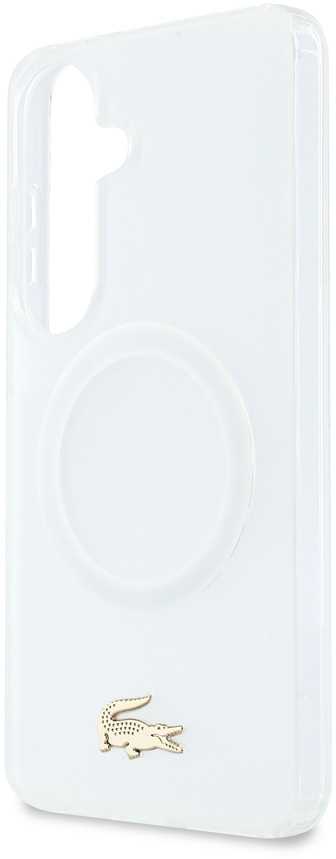 Lacoste PC/TPU Frosted Finish Gold Logo Magnetic dėklas skirtas Samsung Galaxy S26 Baltas