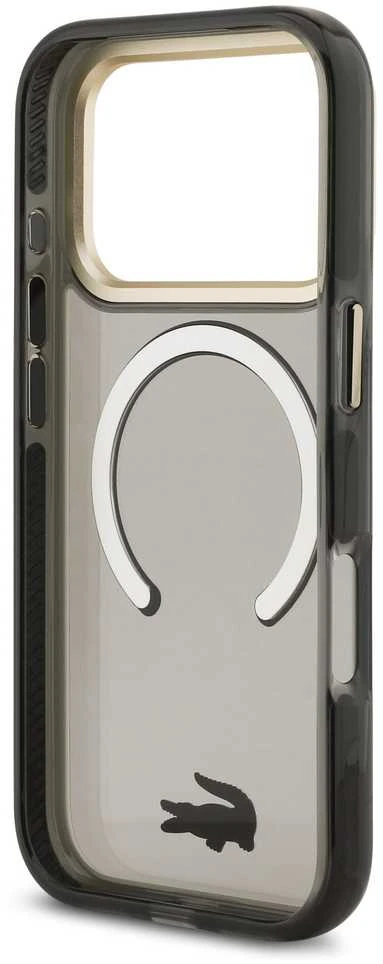 Lacoste PC/TPU Frosted Finish Gold Logo MagSafe dėklas skirtas Apple iPhone 17 Pro juodos spalvos