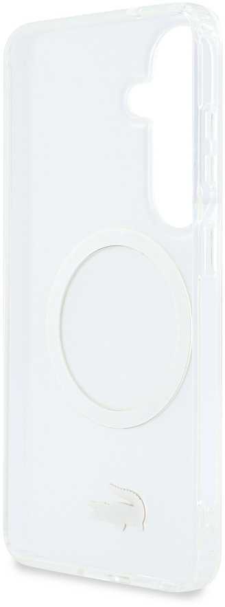Lacoste PC/TPU Frosted Finish Gold Logo Magnetic dėklas skirtas Samsung Galaxy S26 Baltas